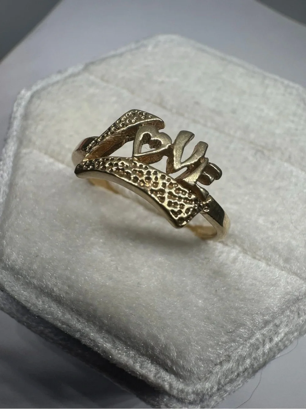 Vintage 14K 585 Gold Love Ring Size 6 Romantic Fine Jewelry Gift